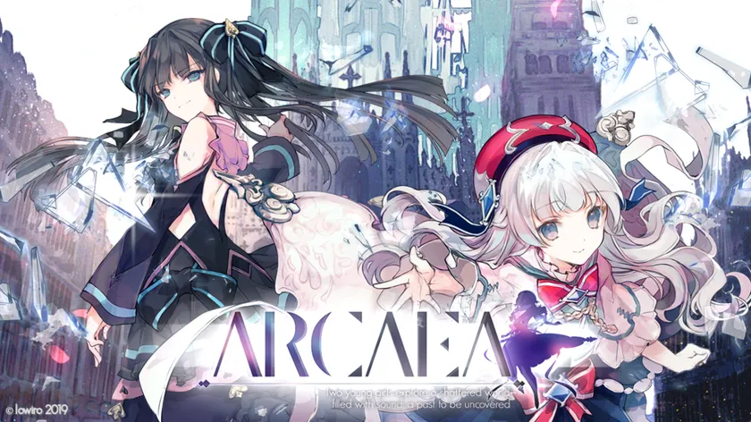 Arcaeaのタイトルロゴとキャラクターのビジュアル