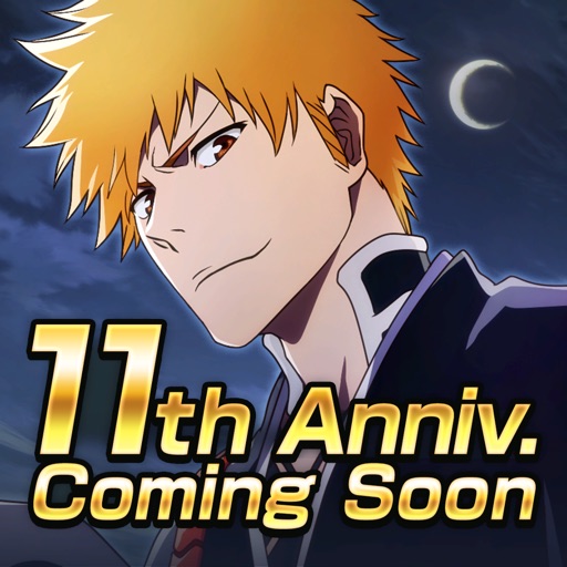 BLEACH Brave Souls(ブレソル)アプリアイコン、黒崎一護と11周年記念ロゴ
