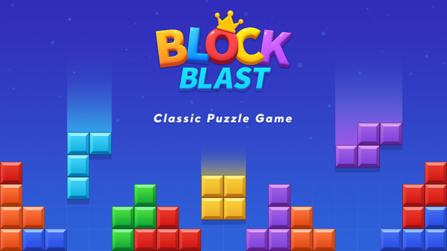 Block Blast(ブロックブラスト)のロゴとカラフルなブロックが描かれた公式プロモーション画像