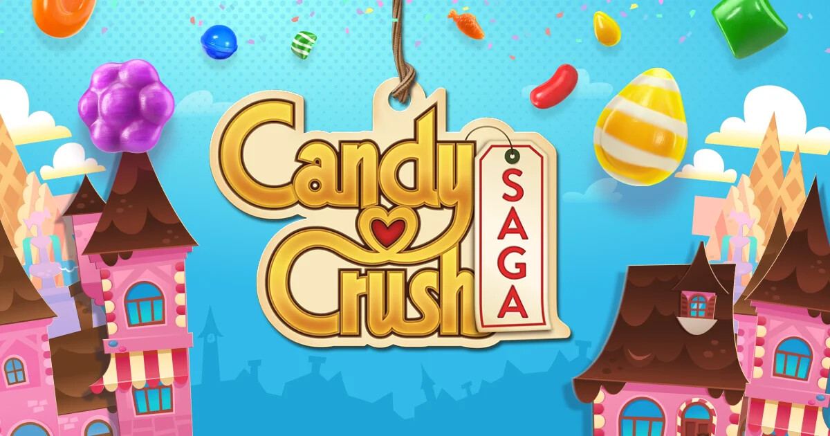 キャンディークラッシュ（Candy Crush Saga）の公式ロゴとキャンディー王国のキービジュアル