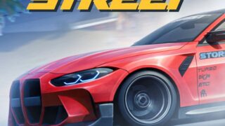CarX Streetのタイトルロゴと赤いカスタムマシン