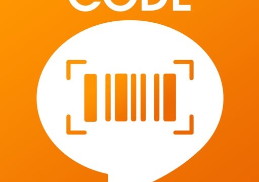 CODEアプリのアイコン。吹き出しとバーコードのイラストにCODEのロゴ文字