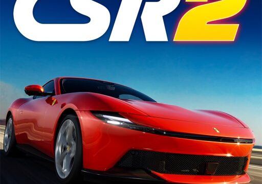 赤いフェラーリと「CSR2」のロゴが描かれたCSR Racing 2のアプリアイコン