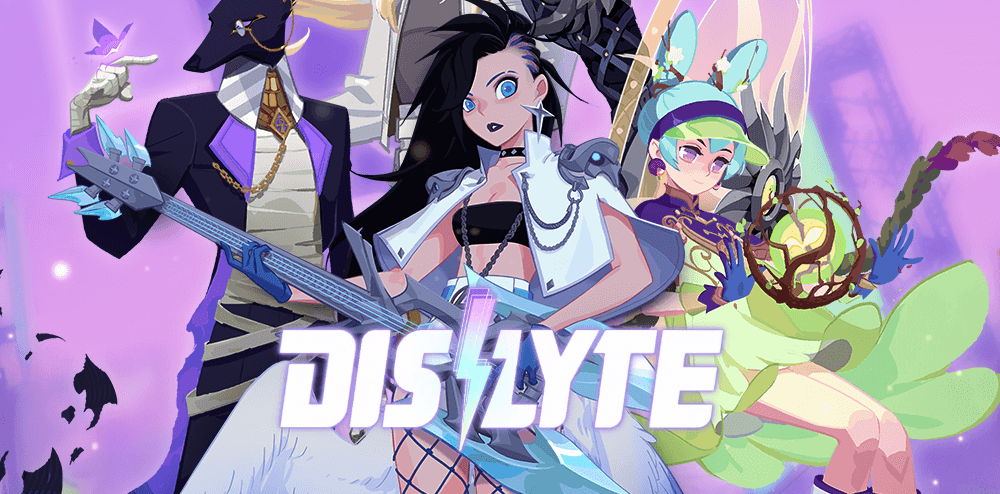 Dislyteのタイトルロゴとキャラクターのキーアート