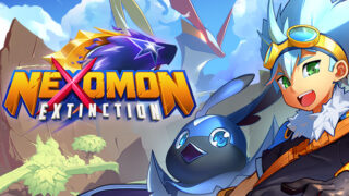 Nexomon: Extinctionのタイトルロゴとキャラクターが描かれたキーアート画像
