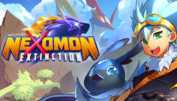 Nexomon: Extinctionのタイトルロゴとキャラクターが描かれたキーアート画像