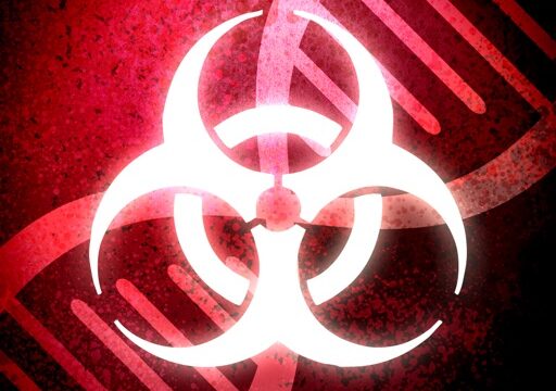 Plague Inc.(プレイグ・インク)のアプリアイコン、DNAとバイオハザードマークのデザイン