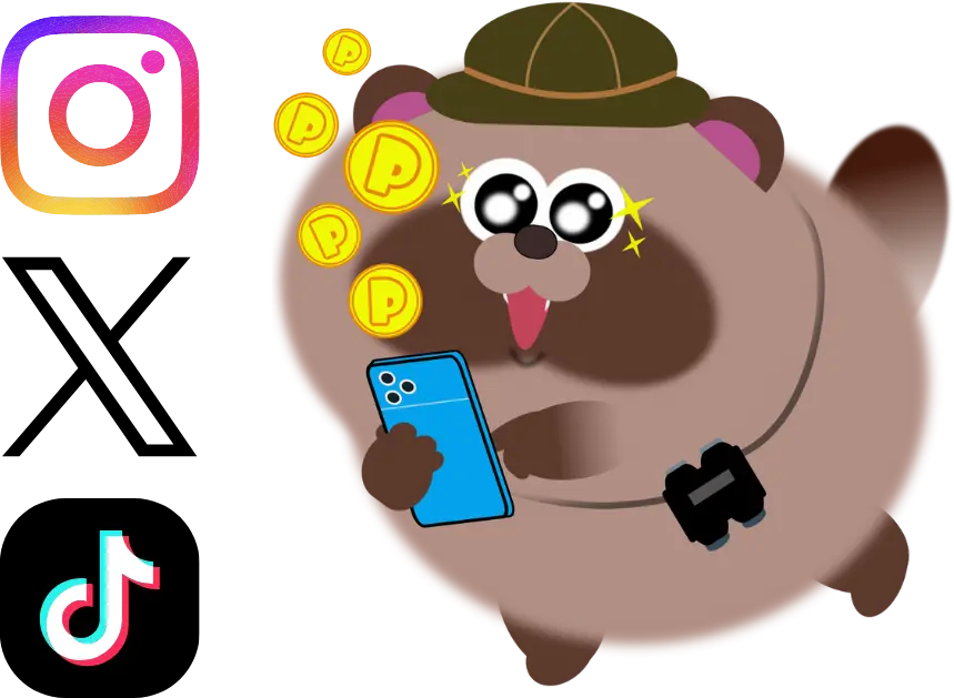 Poity（ポイティ）のマスコットキャラクターとInstagram・X・TikTokのアイコン