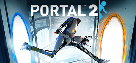 Portal 2のキーアート。青とオレンジのポータル越しにキャラクターが向き合うヘッダー画像