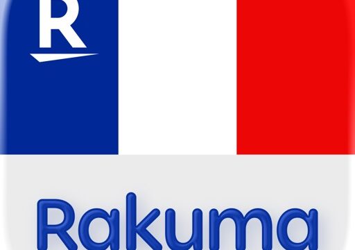 ラクマのアプリアイコン。フランス国旗カラーとRakumaのロゴが描かれている