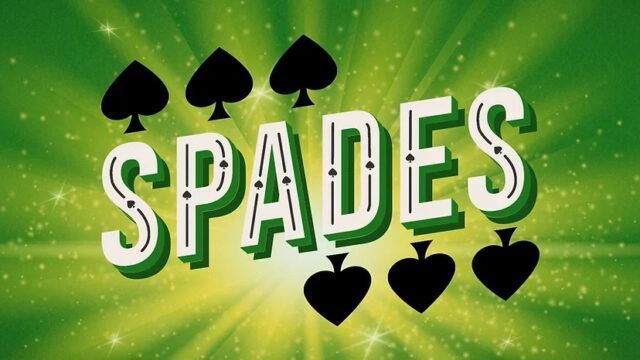スペード：クラシックカードゲームの公式ロゴビジュアル「SPADES」