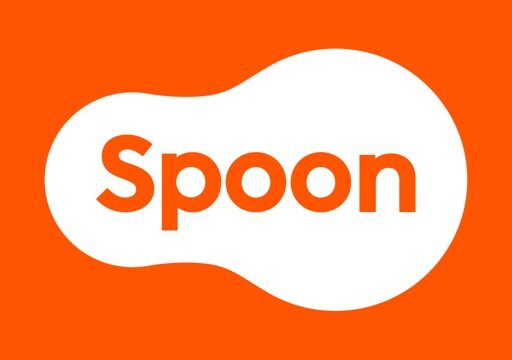 Spoon(スプーン)：LIVE&PODNOVELのアプリアイコン、オレンジ背景に白いSpoonロゴ